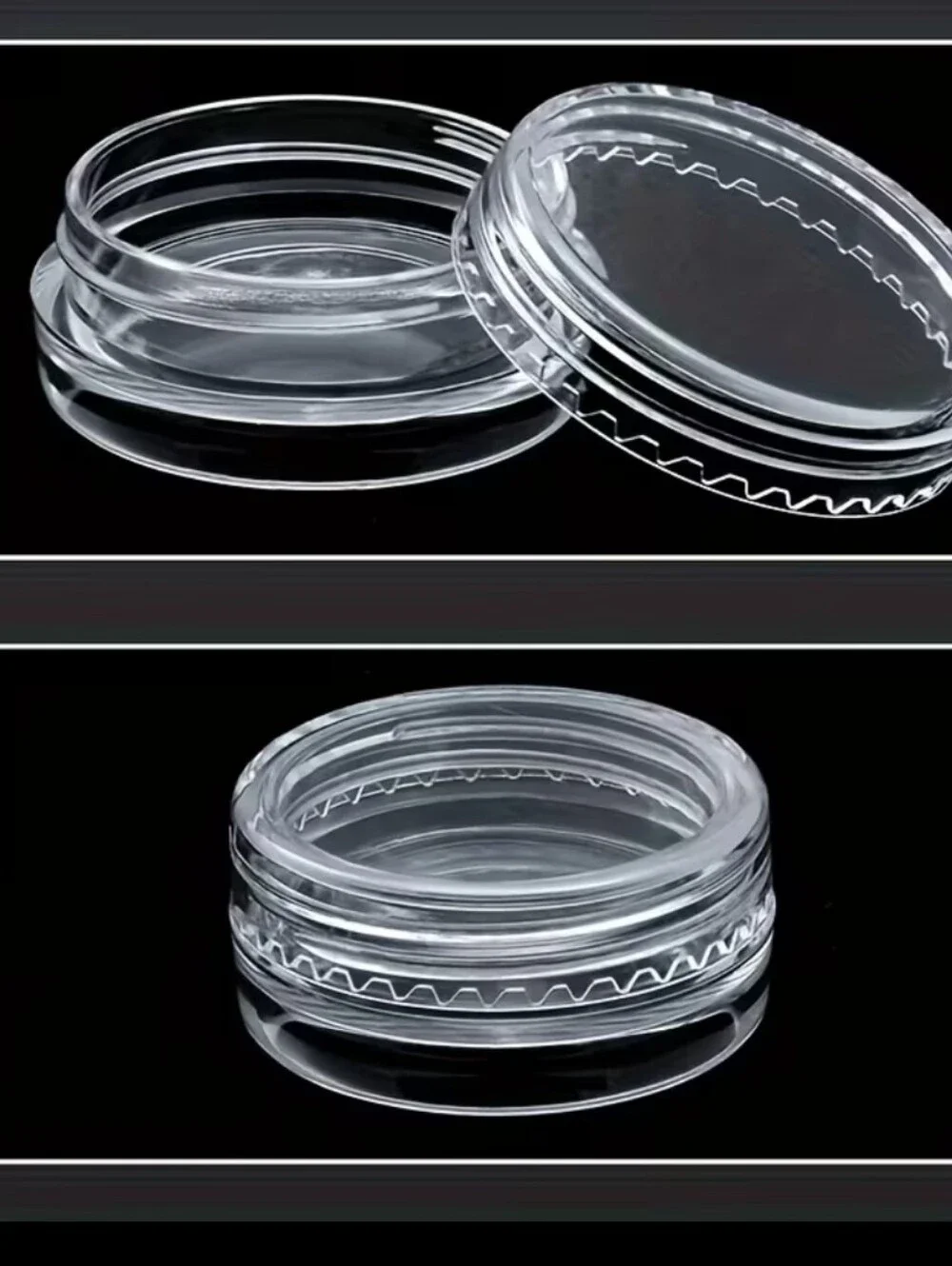 Clear Plastic Travel Storage Jars - 6 Pack